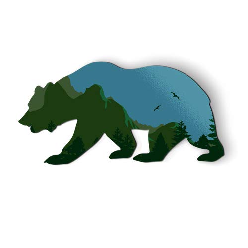 Imán decorativo oso forma montañas verde 6 x 3 pulgadas miniatura 1