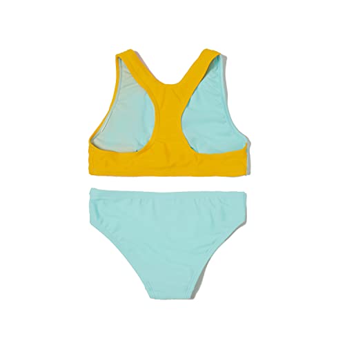 Speedo Girls' Swimsuit Two Piece Bikini Set, Aqua Splash, 142
