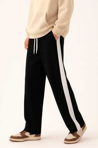 Image of dockstreet Straight Wide fit Long Length Trouser Style Drawstring Trackpant for Men /Trending Sporty Style, Relaxed Casual Pants for Men
