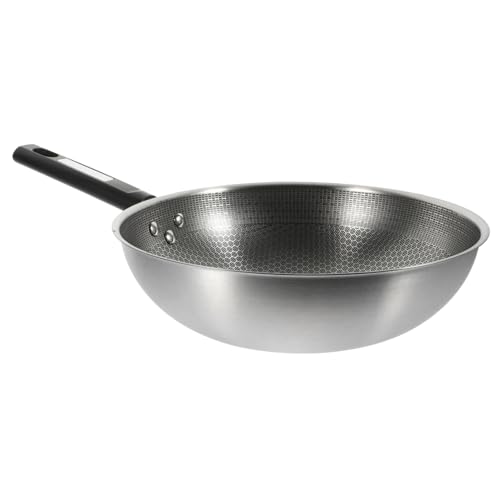 ULTECHNOVO Sartén Acero Inoxidable con Revestimiento Antiadherente y Diseño Panal Mango Ergonómico Antideslizante Sartén Multifunción para Cocina Diaria