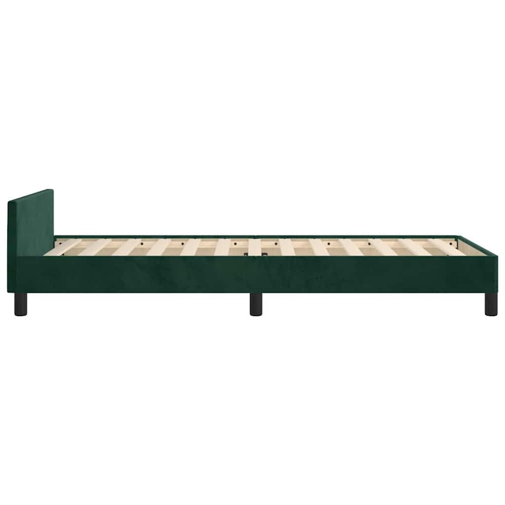 vidaXL Bettgestell mit Kopfteil Polsterbett Bett Bettrahmen Doppelbett Lattenrost Samtbett Schlafzimmermöbel Schlafzimmerbett Dunkelgrün 120x200cm Samt