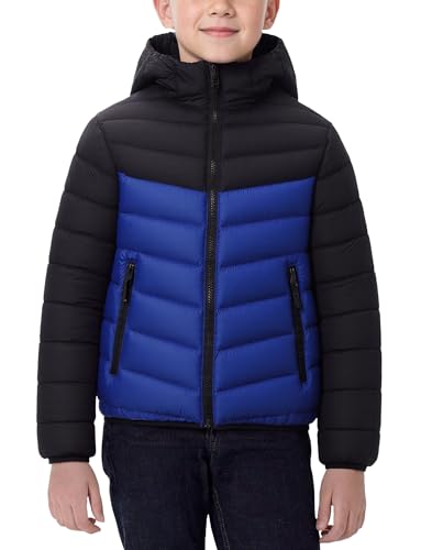 Maeau Doudoune à Capuche Légère Enfant Garçon 13 14 Ans Blouson Matelassée Petite Ado Fille Hiver Veste en Duvet Chaude Imperméable Bleu Manteau...