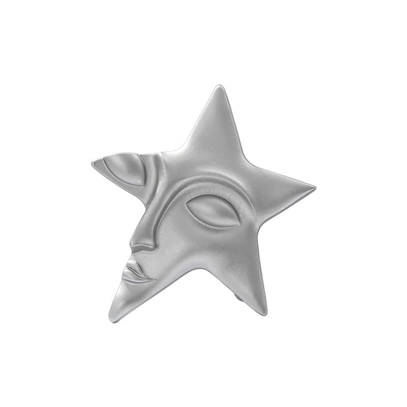 Image of Cool Figure Face Mask Brooch Pins for Women Unisex Silver Gold-Toned Brooches Lapel Pin Five-pointed Star Suit Collar Dress Accessories Vintage Scarf Decoration Christmas Halloween Jewelry