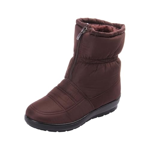 Generisch Botas de nieve para mujer, forradas, cálidas, cómodas, cómodas, estilo clásico, al aire libre, para las estaciones frías, marrón, 36 EU
