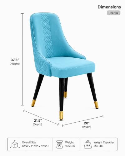 Image of WOODEN SPACE 4 Seater Wooden Dining Table Set | Urban Marble Top Dining Table with Chairs for Dining Room & Kitchen (Modern Vento Sky Blue) (42 x 42 x 30 inch)
