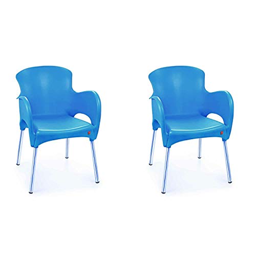 Image of Cello Xylo Chair Set Pack of 2 - Blue | Strong and Durable | Easy to Clean | Chair for Living Room, Bed Room, Kitchen, Office Room, Outdoor | 3 Years Warranty