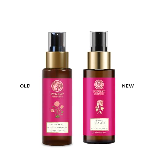 Image of Forest Essentials Fragrant Body Mist Rose & Cardamom | Aloe Vera juice infused Perfume Spray to keep Skin Scented & Hydrated Through the Day (Pack of 2)