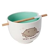 Enesco Pusheen the Cat Very Hungry Ramen Bowl with Chopsticks, 3.94 Inch, Multicolor