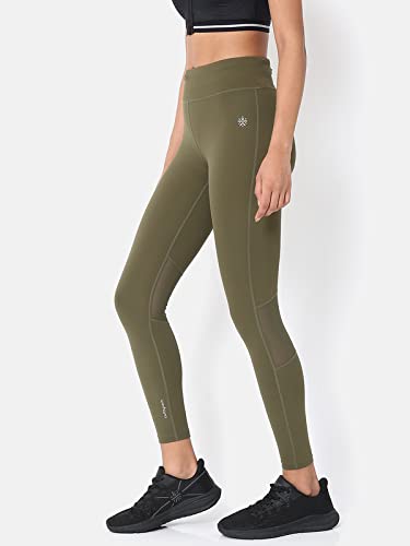 Image of CULT Women's Solid Polyester 4-Way Stretch, AbsoluteFit Training Tights, Moisture-Wicking, Leggings for Sports, Gym, Active Wear