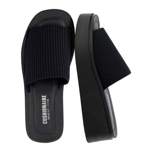CUSHIONAIRE Pim Wedge Chunky Platform Womens Sandals with Firm Knit Upper...