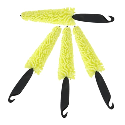 Cabilock 4 Piezas Cepillo de Limpieza de Ruedas Mango Ergonómico para Detalle de Neumáticos y Llantas Herramientas de Limpieza de Automóviles para Accesos Difíciles