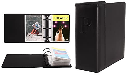 2Fold Binder for Holding Broadway Play Program and Theater Programs with 30 Custom Sheet Protectors - PU Leather - Fits Programs from Mid 1980s to Modern (Black EmbossedP)