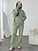 Trendy Queen Womens 2 Piece Outfits Fall Fashion Sweatsuits Oversized Hoodies Wide Leg Sweatpants Tracksuits Lounge Matching Sets Green M