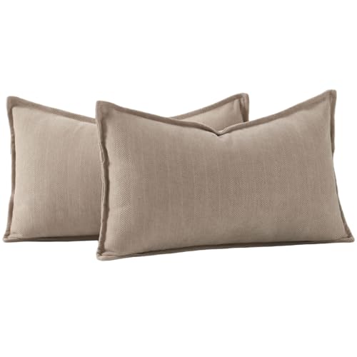Madizz Juego De 2 Suave Felpilla Chenilla Texturizado Decorativo Funda De Cojíns Lujo Estilo Fundas De Almohada Para El Sofá Dormitorio Camello Rectangular 30 X 50 Cm