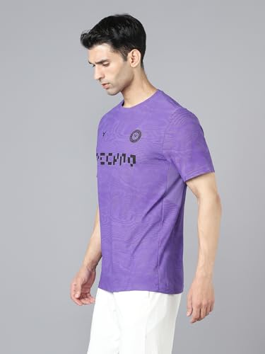Image of TECHNOSPORT Men Cricket Fan T-Shirt IPL Printed Casual Sportswear Tee Typography Print Slim Fit Round Neck Short Sleeve Polyester Sports Tshirt for MenIPL MensJersey
