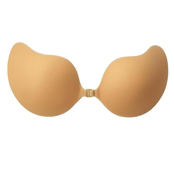 Adhesive Push-Up Bra Strapless Backless Sticky Silicone Reusable Washable Invisible Stick-On Bra with Deep Neck Support for Saree Blouse Wedding Dresses Multicolour-picture-54