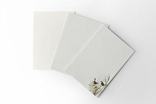 Image of alterEgo Letter Writing Paper and Envelopes (A5 Size, Pack of 24) - Stationery Ideal for Poems, Lyrics, Invitation, Expressing Gratitude etc - with Envelopes made of premium Kraft paper (Avian Duo)
