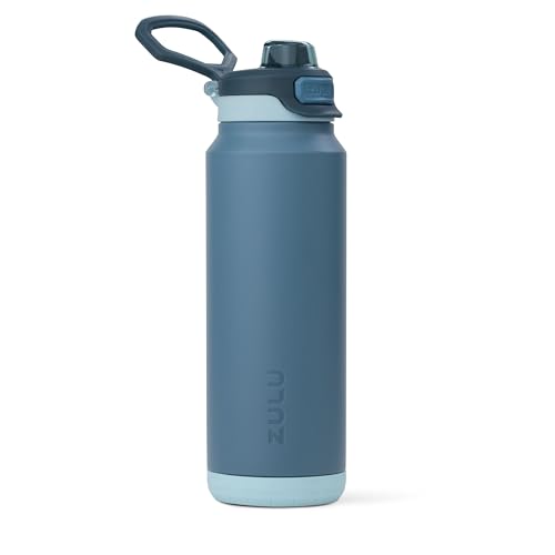 Image of ZULU Powerfill Pro 32oz Stainless Steel Water Bottle with Quick Fill Lid, Triple Walled Vacuum Insulated Metal, Leak Proof Locking Lid, Sip and Chug, Reusable BPA Free, High Tide