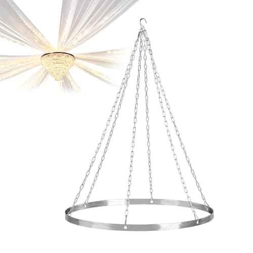 Complete Mounting Solution: Ceiling Drapes The ceiling drapes mounting kit provides secure suspension of drapery through its comprehensive set of silver metal components, simplifying the draping process while maintaining a polished appearance, suitable for banquet venues or residential ceilings alike