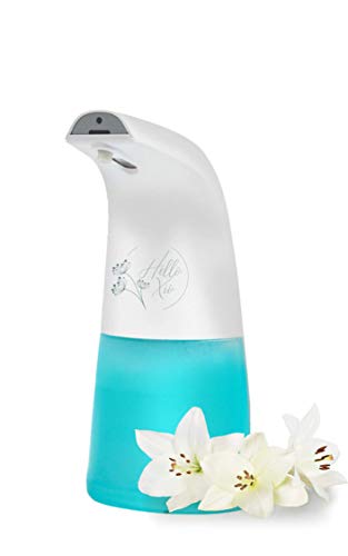 HELLO XIO Premium Touchless Foaming Soap Dispenser-250 mL Automatic Hands Free Infrared Motion Sensing, Adjustable Dispensing Volume, Battery Operated and USB Rechargeable