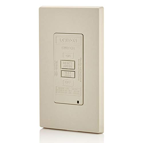 Image of Leviton Blank Face GFCI, 20 Amp, Self Test, LED Indicator Light, Provides GFCI Protection Where an Outlet is not Needed, GFRBF-W, Light Almond