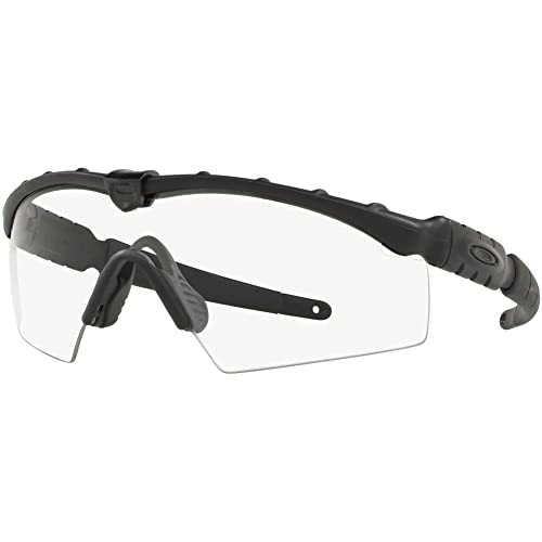 Oakley Mens OO9213 M Frame 2.0 Industrial Rectangular Sunglasses Matte Black/Clear Polarized 32 mm