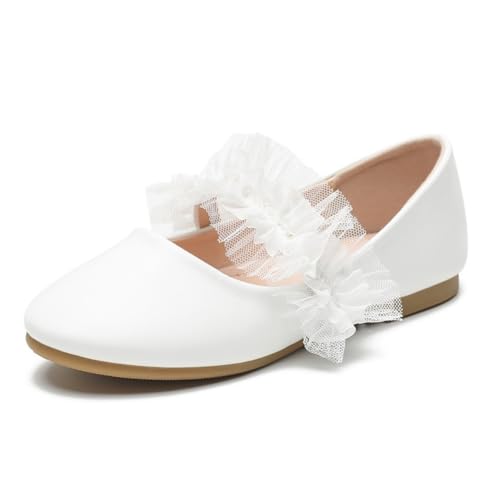 Girls Adorable Ballerina Ballet Princess Dress Shoes Lace Strap Flower Wedding Party School Mary Jane Flats for Toddler/Little Kids