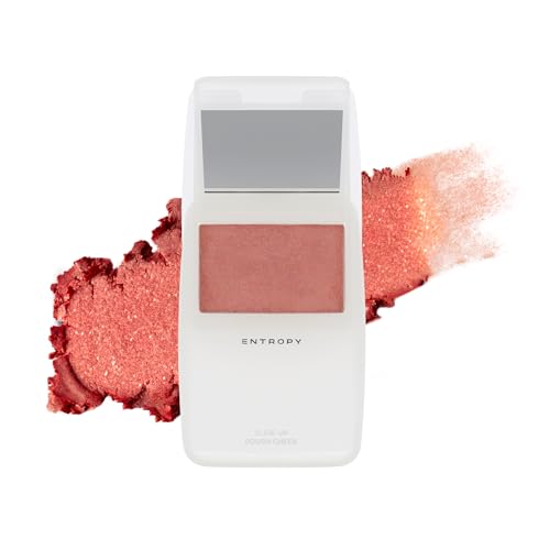 ENTROPY MAKEUP Slide-Up Dough Cheek Blush, Jelly Texture Cream Blush Compact, Buildable Cheek Color, Soft Matte and Glossy Finish, Mirror Compact - Hug Flash 0.14 oz