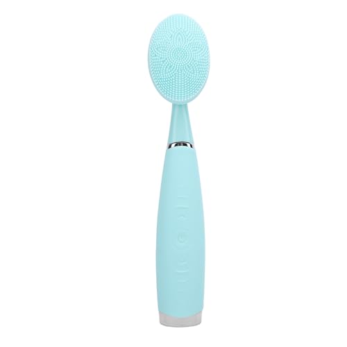 Cepillo de limpieza facial de silicona IPX6 a prueba de agua eléctrico de mano (azul)