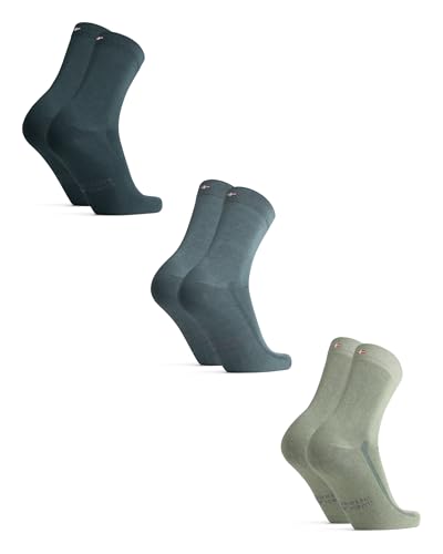 DANISH ENDURANCE Bamboo Socks, Breathable Anti Sweat Socks, for Men & Women, Unisex, 6 Pack, Multicolour: 1 X Light Green, 1 X Medium Green, 1 X Dark Green, 6-8
