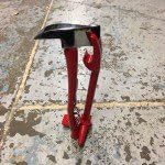 SET OF IRONS NICKEL HALLIGAN BOTTLE OPENER AND PIKE AX CORK SCREW (RED HALLIGAN)