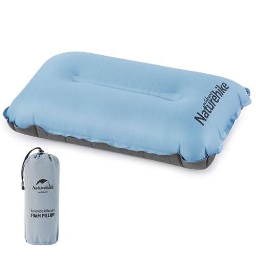 Naturehike Cuscino da Campeggio Autogonfiabile Con Borsa Portaoggetti Leggero e Portatile Cuscino da Viaggio Supporto Lombare Design Ergonomico Adatto per Campeggio/Spiaggia/Viaggi/Ufficio
