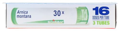 Image of Boiron Arnica Montana 30X Homeopathic Medicine for Relief from Muscle Pain, Muscle Stiffness, Swelling from Injury, and Discoloration from Bruises - 3 Count (240 Pellets) | Single-medicine homeopathic pellets: Muscle Pain, Stiffness, Swelling, Injury, Bruises. Size: 3 Count (240 Pellets).