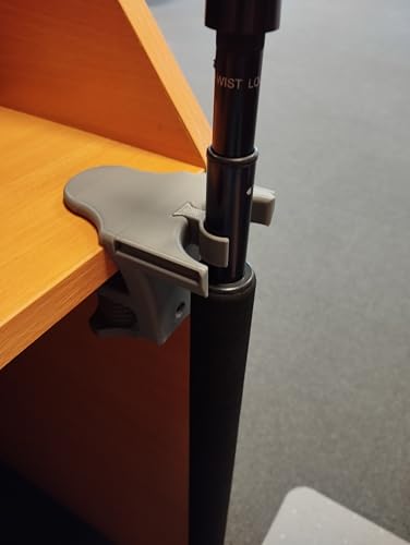 Support perche microphone universel pince bureau et montage mural noir