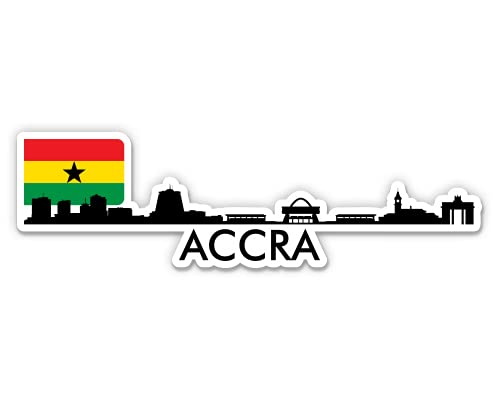 SquiddyAccra Ghana Skyline - Vinyl Sticker Decal for Phone, Laptop, Water Bottle (4" Wide)