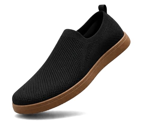 Image of Kraasa Men's Casual Slip-On Loafers | Soft Knitted Upper Breathable Flex Upper | Lightweight Comfort Shoes | TPR Sole