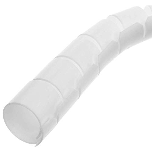 BeMatik - Organizador de Cables. Funda Blanca con Clip de 30-35 mm Longitud 2,5 m