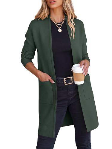 Image of ANRABESS Cardigan Sweater for Women Casual 2026 Fall Fashion Coat Long Sleeve Open Front Knit Coatigan Outwear