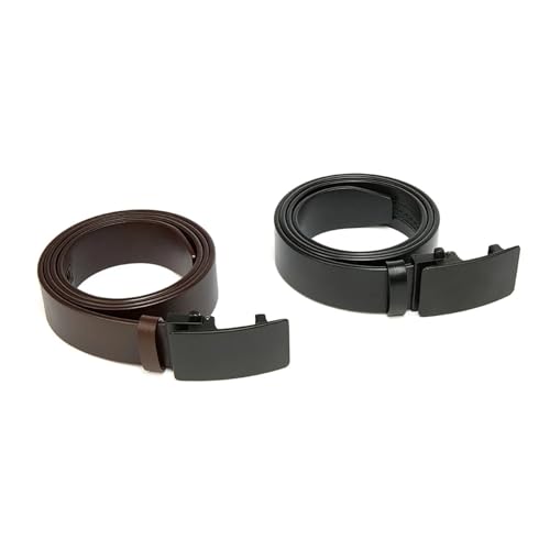 Men’s Elegant Formal Belt 3.5cm Wide Cowskin Waist Belt with Automatic Buckle Solid Genuine Leather Strap4