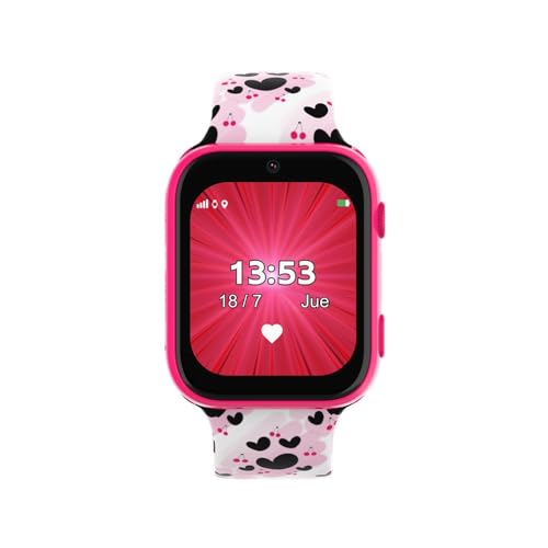 Cefa Toys - Reloj Inteligente Holawatch Smart Pro Pink GPS, Entretenimiento y Seguridad con 4G LBS/WIFI, GPS, Tarjeta SIM, Cámara, Juegos, Llamadas, Videollamadas, Correa Extra, Protector de Pantalla