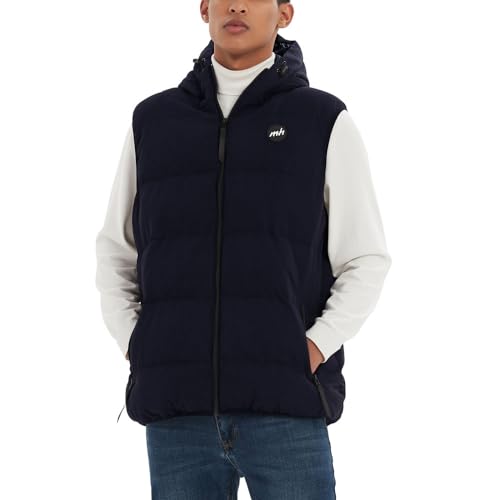 Image of MADHERO Men's Puffer Vest with Hood Water-Resistant Puffy Vests Outerwear Sleeveless Jacket
