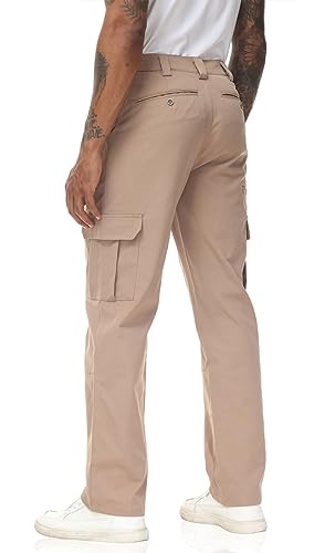 Soojun Men's Elastic Waist Relaxed Fit Stretch Cargo Pant3