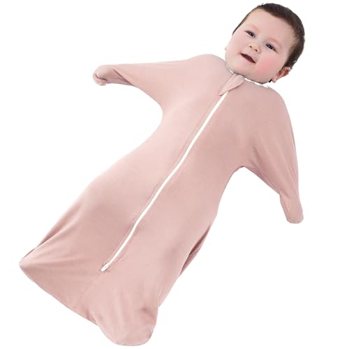 Image of PuppyPaws Baby Sleep Sack, Transition Swaddle, Sleep Sack 6-9 Months, Wearable Blanket Baby with 2-Way Zipper, Swaddles for Newborns Summer, 95% Rayon derived from Bamboo, 5% Spandex