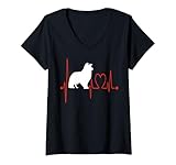 Photo Gallery donna shetland sheepdog dog my heartbeat funny dogs amante & proprietario maglietta con collo a v Photo Gallery donna shetland sheepdog dog my heartbeat funny dogs amante & proprietario maglietta con collo a v