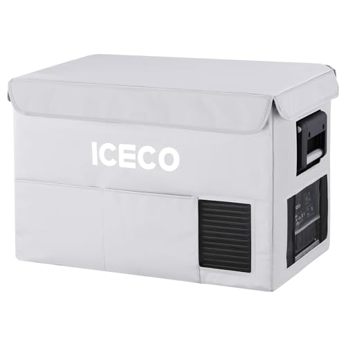 Image of ICECO Insulated Protective Cover for VL45 Pro Single Zone Portable Refrigerator Freezer (VL45 ProS BAG), Grey, 5 organizer pockets