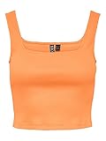 Gerundeter Saum PIECES Damen Pcnukisa Cropped Tank Noos Bc Top, Mock Orange, L EU