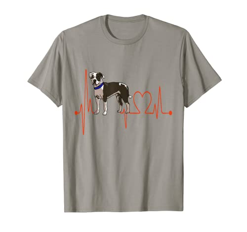 Electrocardiograma de latidos de American Bulldog Dog Mis perros son mi sistema cardiovascular Camiseta