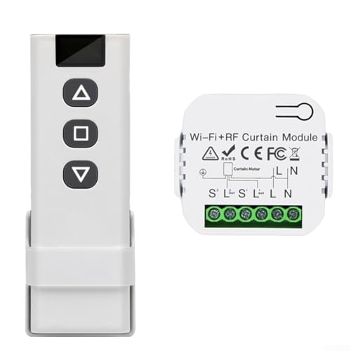 Abridor de cortinas Smart Home, persianas enrollables mejoradas con control inalámbrico, fácil de operar a través del kit de readaptación de control remoto RF, motor de motor ciego WiFi inteligente