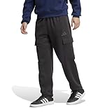 Adidas Men's All SZN Fleece Loose Open Hem Cargo Pants, Black, Small