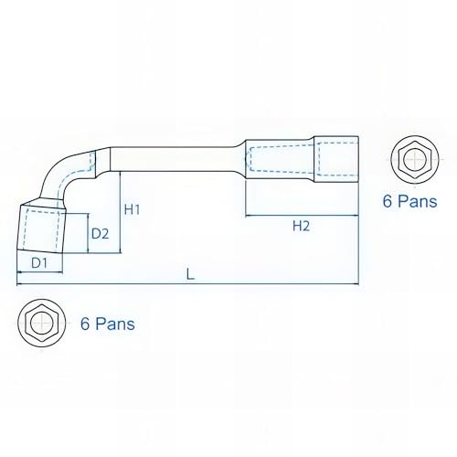 Llave de pipa 6xHexagonal pour vos travaux de montage à la maison